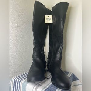 a.n.a. Torrance Women’s Knee-High Zip Up Memory Foam Riding Boots Black Size 8M